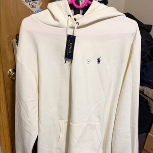 Polo by Ralph Lauren Men's White Hoodie Sweater